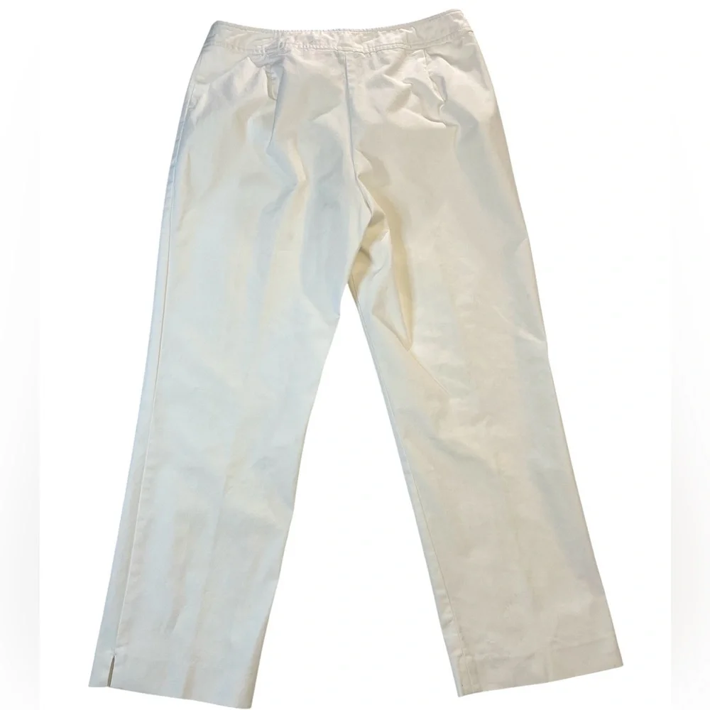 Rafaella Capris Comfortable Fit Stretch Fabric, Faux Pockets Color White Size 12